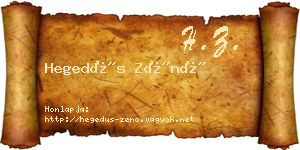 Hegedűs Zénó névjegykártya